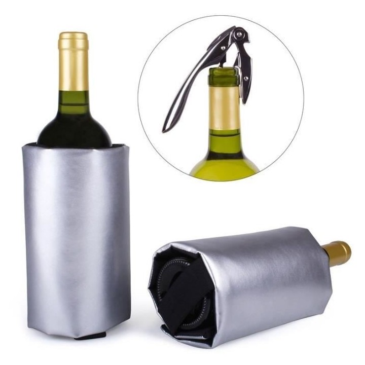 Set Deluxe - 1 tire-bouchon - 1 rafraichisseur argenté