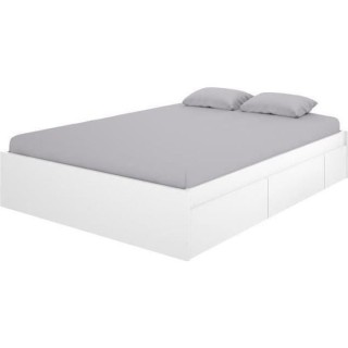 Lit adulte contemporain 140x190 cm avec 4 tiroirs - ALICE
