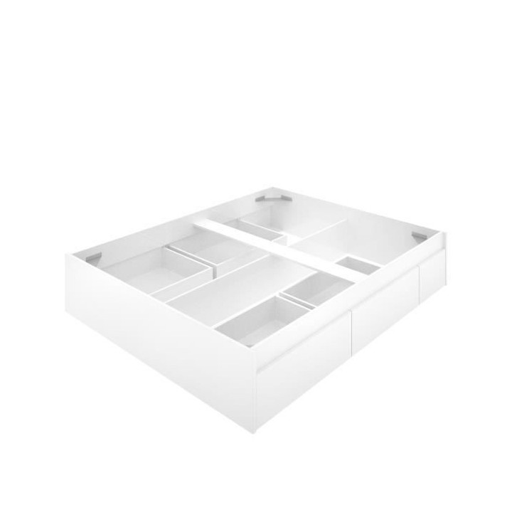 Lit adulte contemporain 140x190 cm avec 4 tiroirs - ALICE