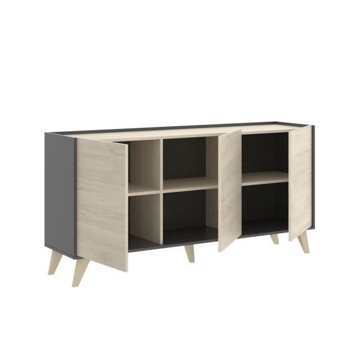 Ensemble Meuble TV 155cm + buffet 3 portes 155cm + Table basse relevab
