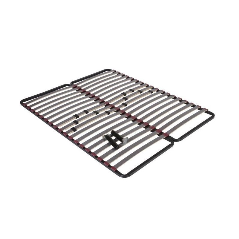 NEOLLAT 3 Sommier a lattes 2x 80x200 cm + 2 Pieds de jumelage - 3 zones de confort