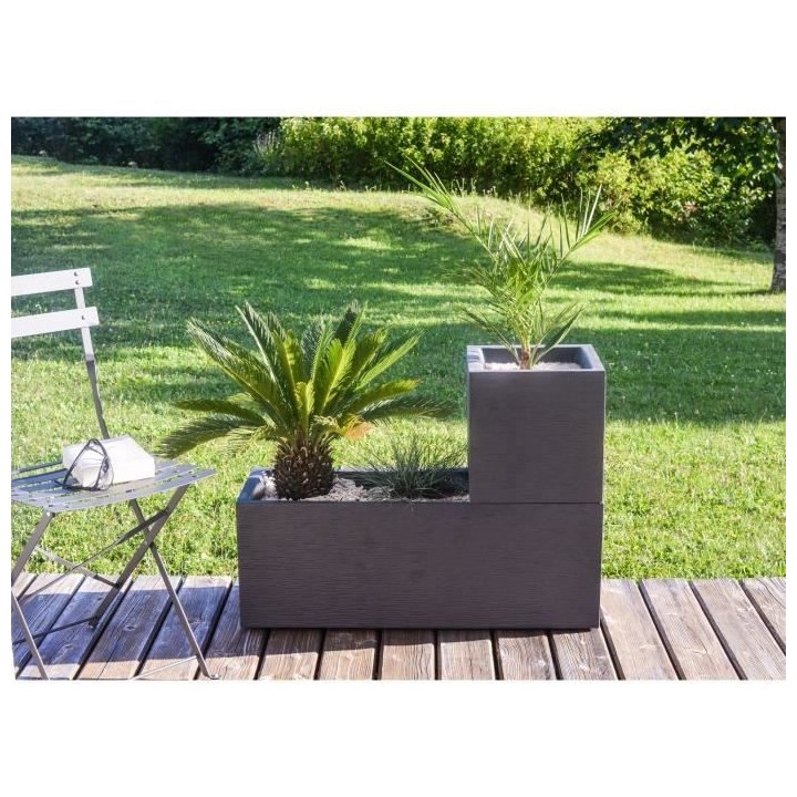 EDA PLASTIQUE Bac a fleurs carré Graphit Up - 21 L - 29,5 x 29,5 x 29