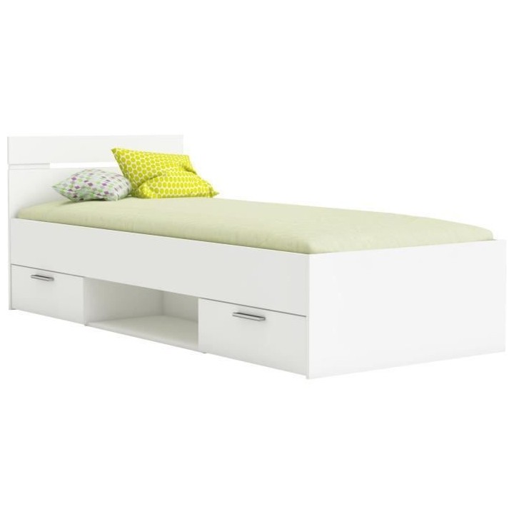 DEMEYERE Chambre complete enfant - Lit + bureau - Blanc - LILA