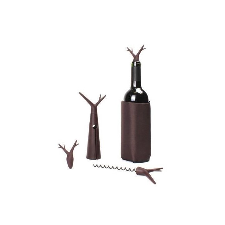 Kit Foret noir - 1 tire-bouchon, 1 housse rafraichissante et 2 bouchon