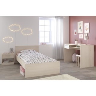PARISOT Chambre enfant complete - Lit + chevet + bureau - Style contem