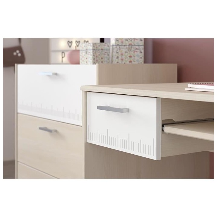 PARISOT Chambre enfant complete - Lit + chevet + bureau - Style contem