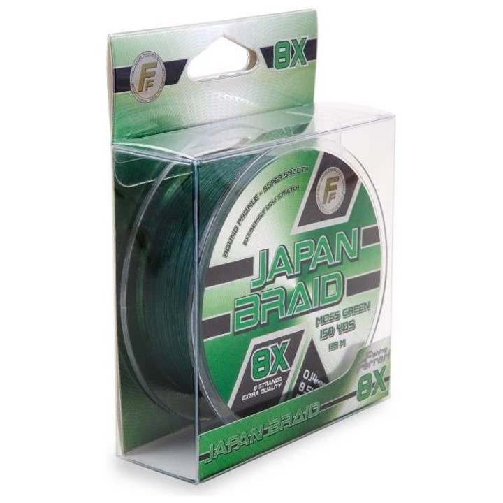 LINEAEFFE Tresse de peche Japan Braid 8X - Vert mousse - Ø 0,14 mm