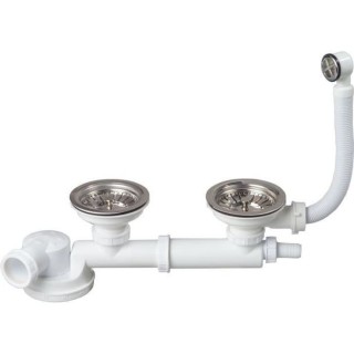 WIRQUIN Ensemble vidage 90mm complet évier 2 bacs