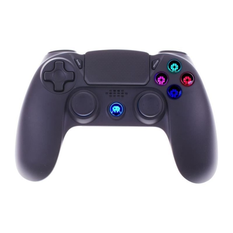 Manette Sans Fil Noire avec Prise Jack pour casque et boutons lumineux pour PS4