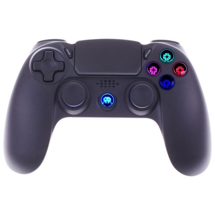 Manette Sans Fil Noire avec Prise Jack pour casque et boutons lumineux
