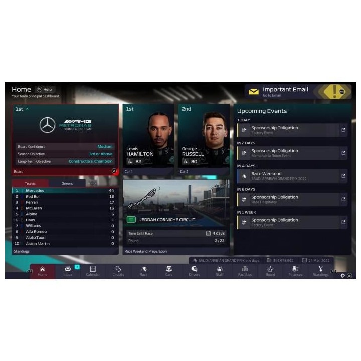 F1 Manager 2022 Jeu Xbox One et Xbox Series X