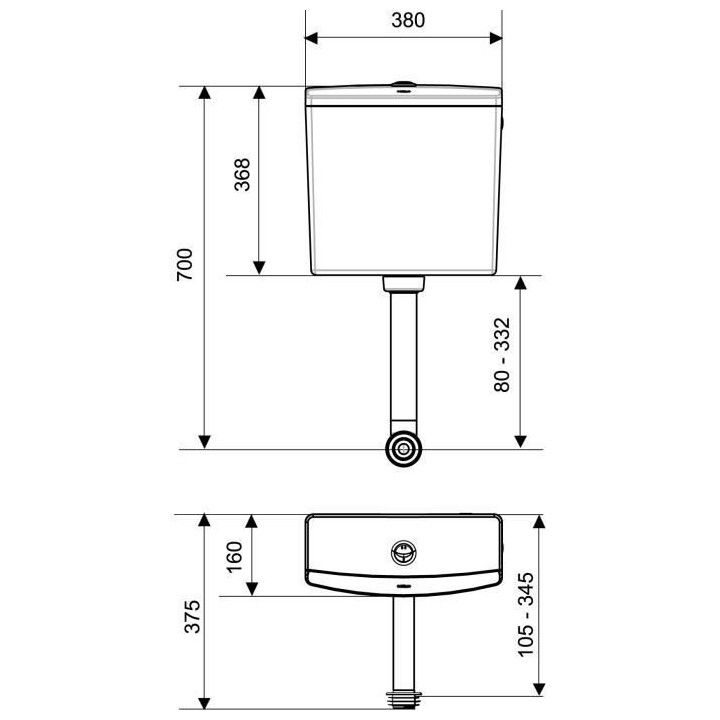 WIRQUIN Réservoir Reviso - Economie d'eau - Semi-bas - Anti bactérie
