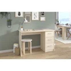 Bureau Essentielle - Panneaux de particules - Beige clair - L 121 x P 55 x H 74 cm - PARISOT