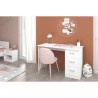 Bureau droit 3 tiroirs - Panneaux de particules - Décor Blanc - Scandinave - L 121 x P 55 x H 74 cm - ESSENTIELLE