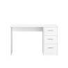 Bureau droit 3 tiroirs - Panneaux de particules - Décor Blanc - Scandinave - L 121 x P 55 x H 74 cm - ESSENTIELLE