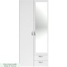 PARISOT Armoire 2 portes battantes avec 1 miroir + 2 tiroirs - Panneaux de particules - Blanc - L 81 x P 51 x H 185 cm - VARIA