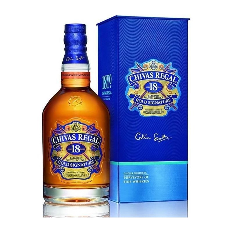 Whisky Chivas Regal 18 ans - Blended whisky - Ecosse - 40%vol - 70cl sous étui