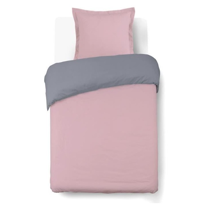 VISION - Bicolore - Housse de couette Réversible 140x200cm avec 1 tai