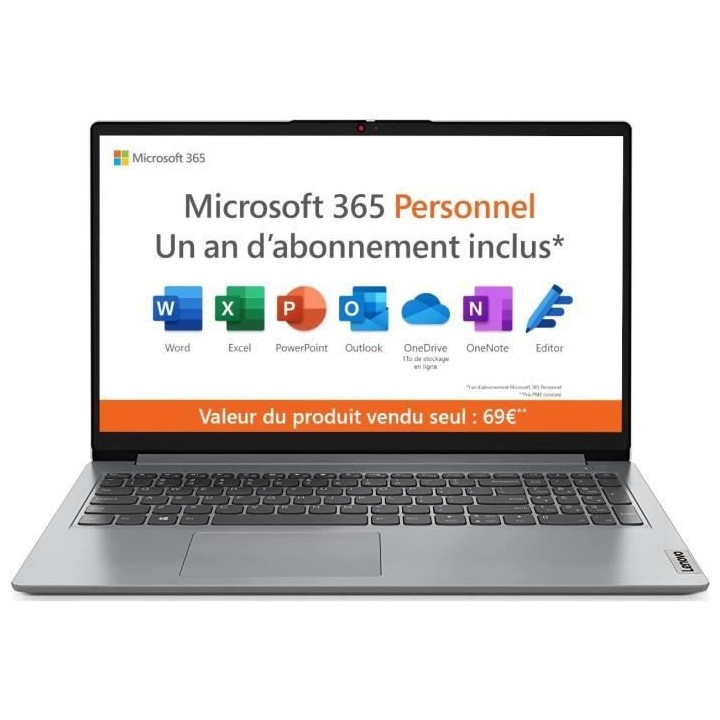PC Portable - LENOVO IdeaPad 1 15IGL7 - 15,6'' FHD - Celeron N4020 - R