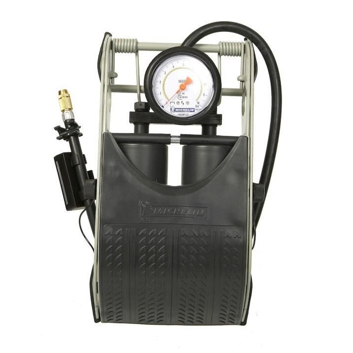 Michelin Pompe a Pied 2 Pistons a Manometre Homologué