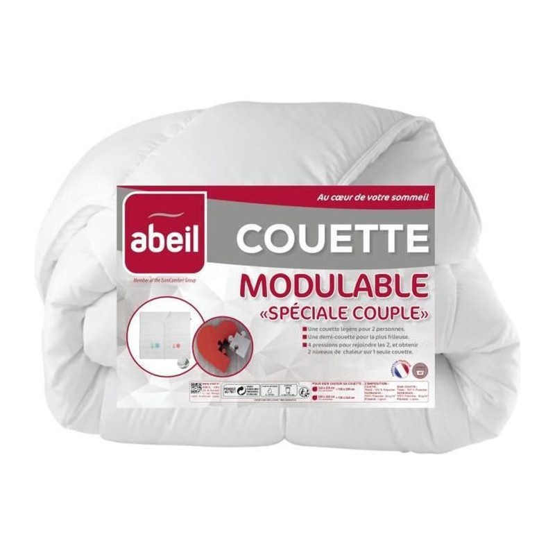 ABEIL Couette MODULABLE Spécial Couple 220x240cm