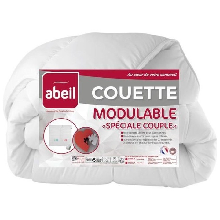 ABEIL Couette MODULABLE Spécial Couple 220x240cm