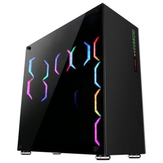 ABKONCORE BOITIER PC R780 Sync - rétro éclairage RGB - Noir - Verre