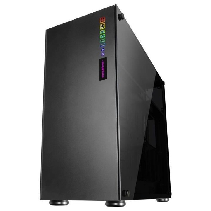 ABKONCORE BOITIER PC R780 Sync - rétro éclairage RGB - Noir - Verre