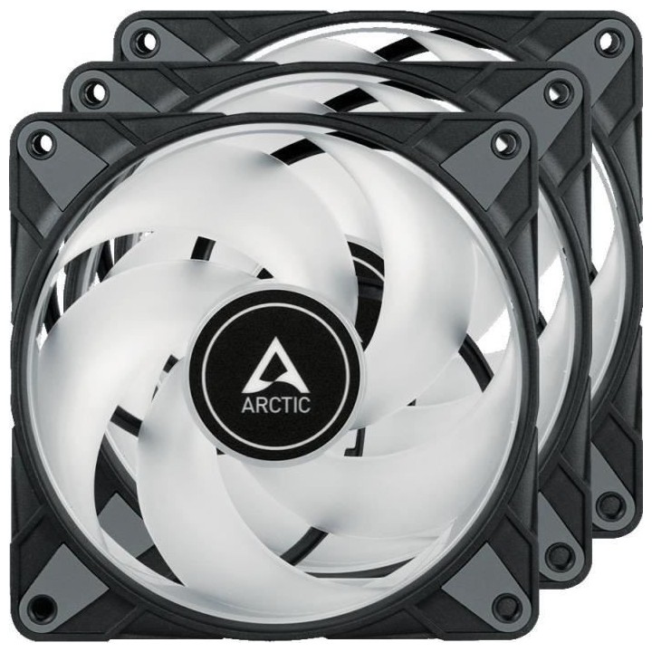 Ventilateur PC - ARCTIC - P12 PWM PST ARGB Noir (PACK 3) (ACFAN00232A)
