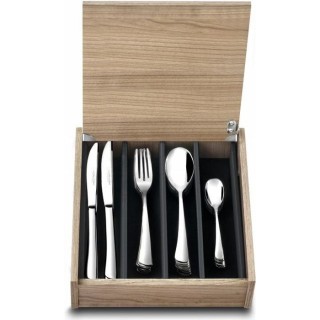 LA TABLE D'ALBERT Ménagere 48 pces Inox ELEGANCE - coffret en bois