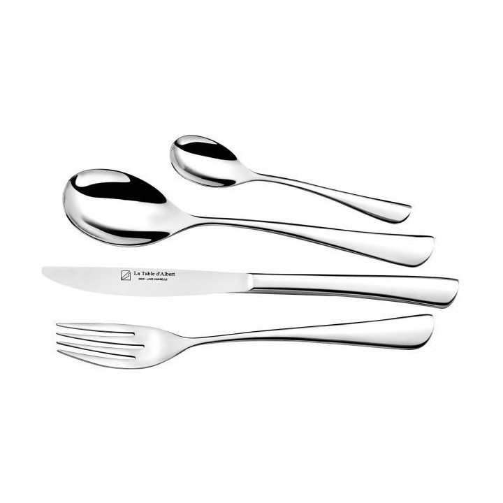 LA TABLE D'ALBERT Ménagere 48 pces Inox ELEGANCE - coffret en bois