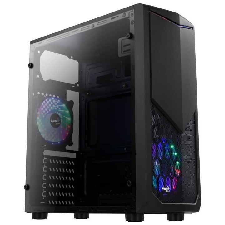 AEROCOOL BOITIER PC Tomahawk A - RGB - Moyen Tour - Noir - Format ATX