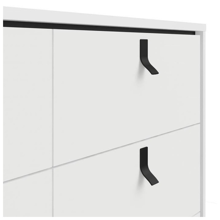 Armoire de chambre - Blanc et noir - 3 portes - Style moderne - L 150,