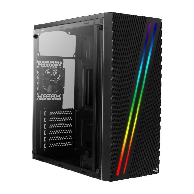 Aerocool STREAK - Boîtier PC ATX RGB - Panneau Latéral - Ventilateur 80mm