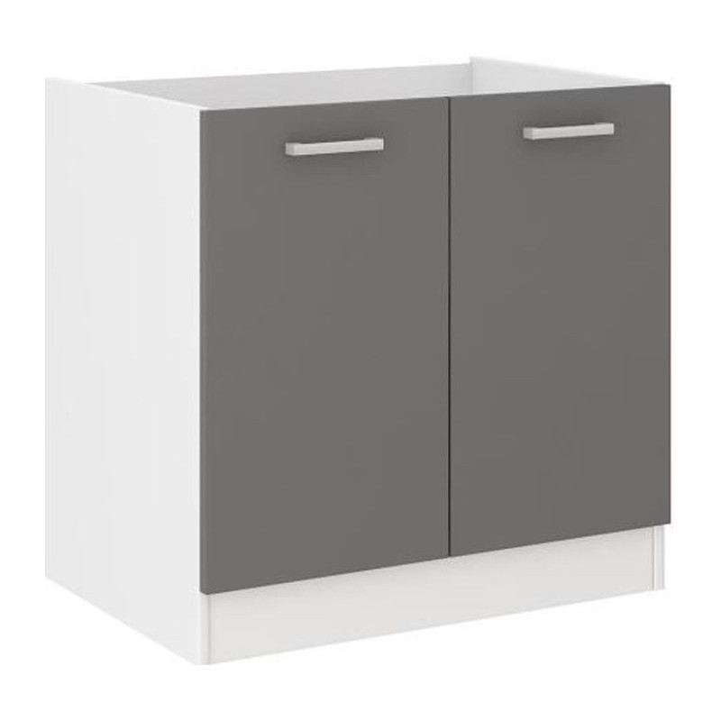 ULTRA Meuble bas sous évier L 80 cm - Gris