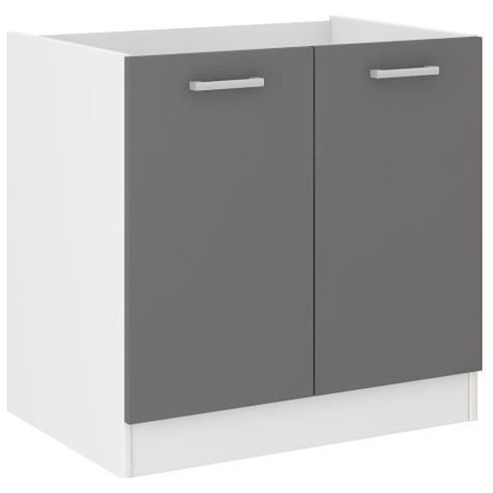 ULTRA Meuble bas sous évier L 80 cm - Gris