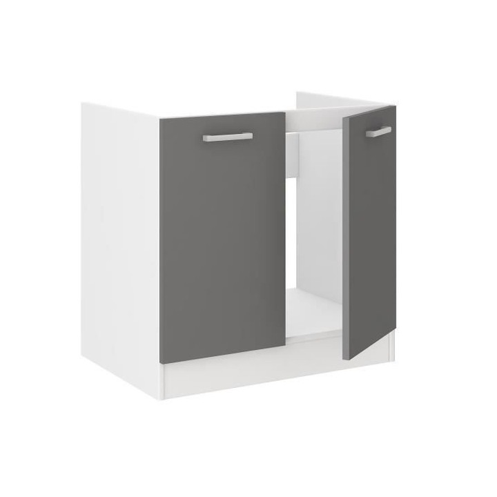 ULTRA Meuble bas sous évier L 80 cm - Gris