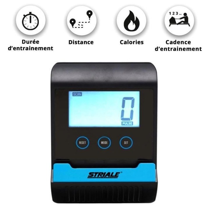 Rameur - Résistance magnétique a 8 niveaux - STRIALE - SR-911