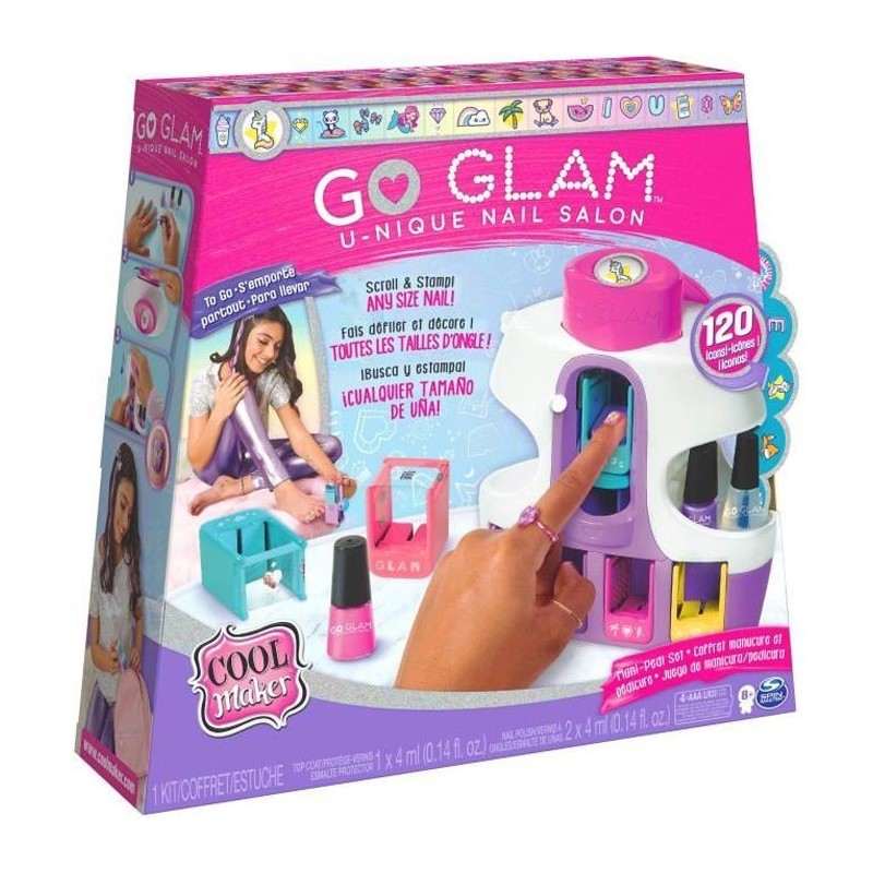 COOL MAKER - Go Glam U-nique Nail Salon - 6061175 - Machine a ongles pour enfant Avec Vernis - 120 motifs a réaliser pour Manuc