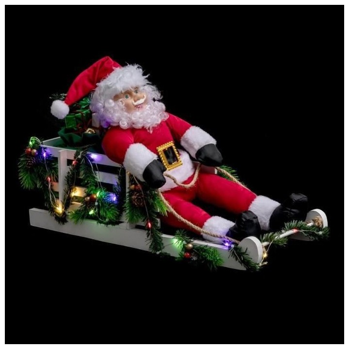 Pere Noël dans luge - 40 cm