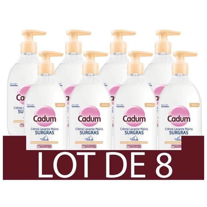 CADUM Creme Lavante Surgras - 500 ml x8