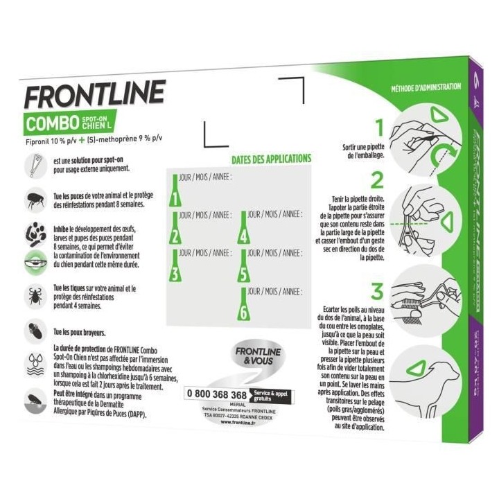Frontline Combo Chien L 6 pipettes