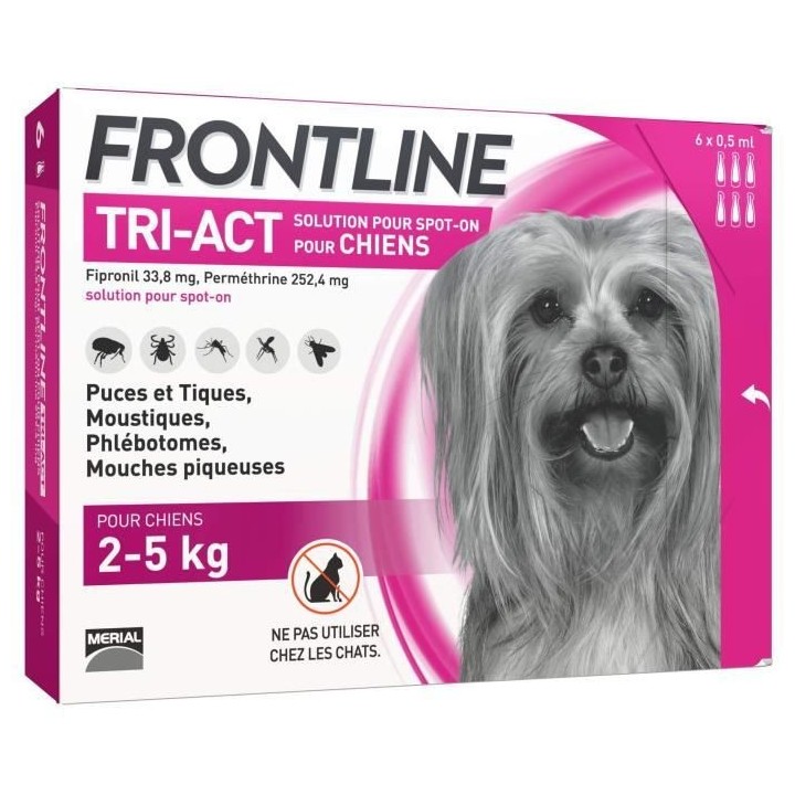 Frontline Tri-Act Chiens XS 2-5 kg 6 Pipettes