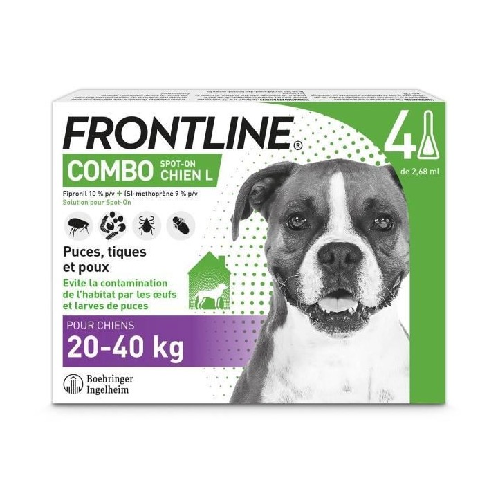 Frontline Combo Chien L 20-40 kg 4 Pipettes