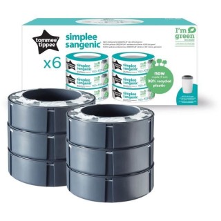 TOMMEE TIPPEE Lot de 6 Recharges de Poubelle a Couches pour Simplee Sa