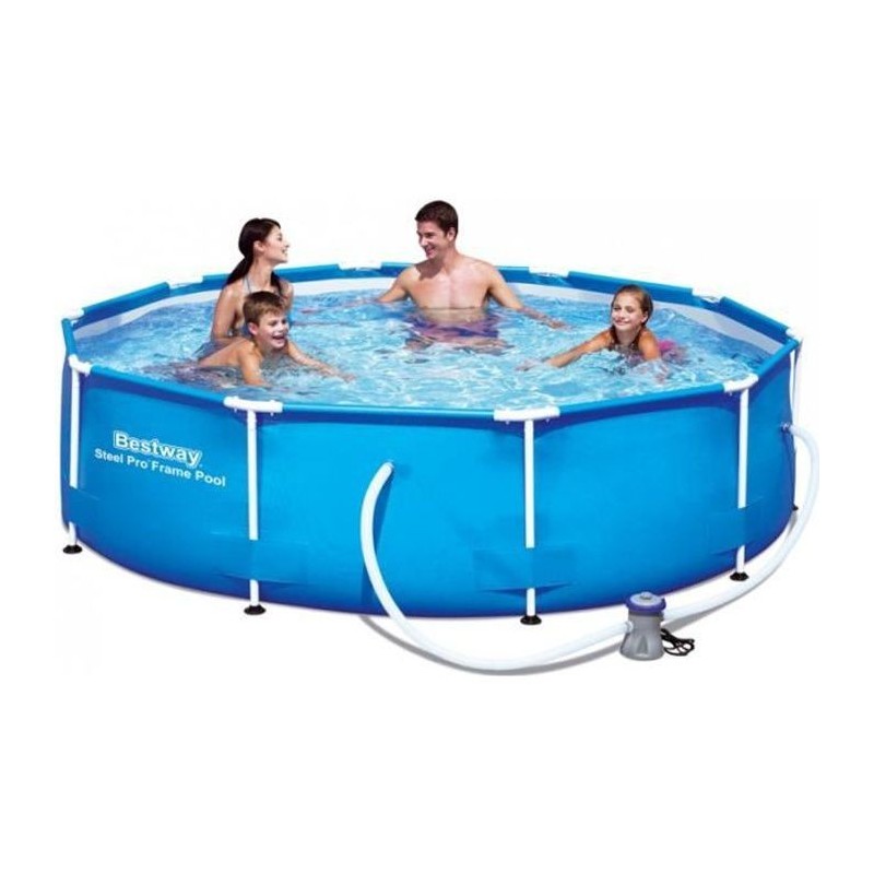 Kit Piscine hors sol tubulaire BESTWAY - Steel Pro™ - 305 x 76 cm - Ronde (Livrée avec pompe de filtration)