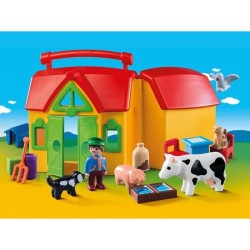 PLAYMOBIL - 6962 - PLAYMOBIL 1.2.3 - Ferme transportable avec animaux