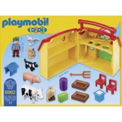 PLAYMOBIL - 6962 - PLAYMOBIL 1.2.3 - Ferme transportable avec animaux