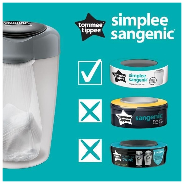 TOMMEE TIPPEE Lot de 6 Recharges de Poubelle a Couches pour Simplee Sa