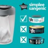 TOMMEE TIPPEE Lot de 6 Recharges de Poubelle a Couches pour Simplee Sangenic, Protection Anti-Odeur et Anti-Germe